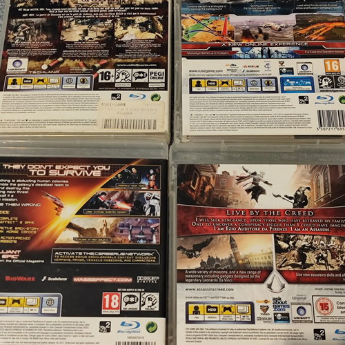 PlayStation 3 games pack of 4 used, Mass Effect, Assassin's Creed, Call of Juarez, Ruse