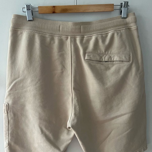Stone Island Logo Garment-Dyed Cotton Jersey Shorts Size M like new, beige