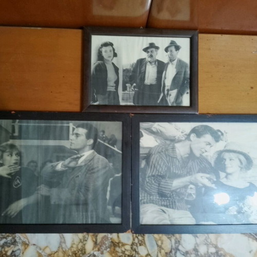 Vintage Greek cinema frames used, set of 3 pieces