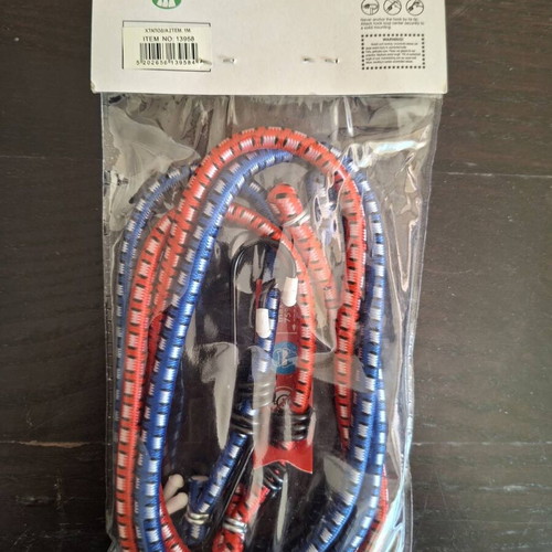 Bungee cords 8mm x 1m with 2 metal hooks new