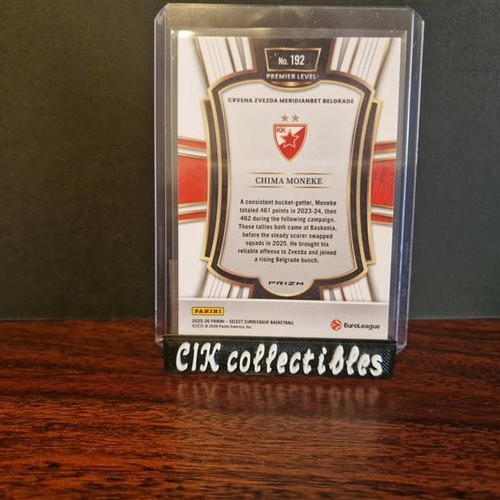 Panini Euroleague Select Red Star Zvezda Moneke Elephant card new