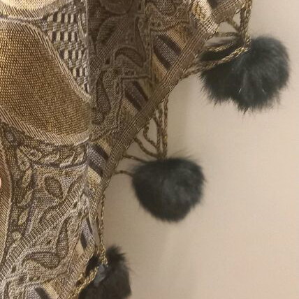 Large luxury winter scarf like new, 30% silk, 70% wool