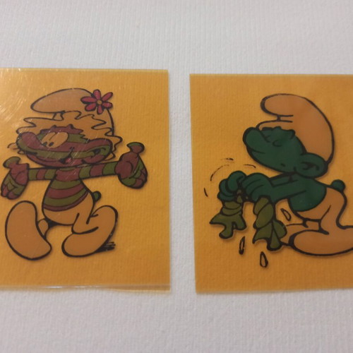 Smurfs transparent plastic cards pack of 10 used, 1980s