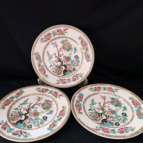 Maddock Indian Tree antique set of 3 shallow serving plates 22cm