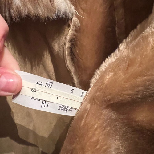 Women's jacket with fur brown like new, Small