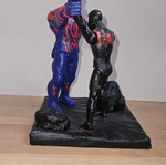 Handmade Spider-Man figurine with Miles Morales and Spider-Man 2099