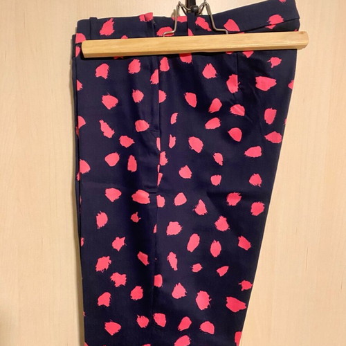 H&M classic pants M 38 10 blue with fuchsia patterns new
