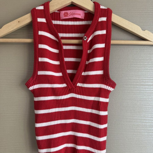 Crop top Karavan like new, red and white striped, size M