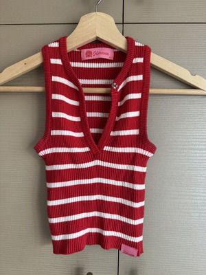 Crop top Karavan like new, red and white striped, size M