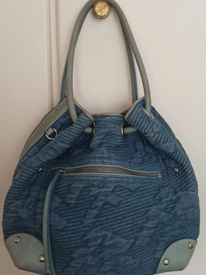Denim handbag Folli Follie used with leatherette details
