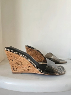 Topshop transparent mules with 10cm platform, size 38