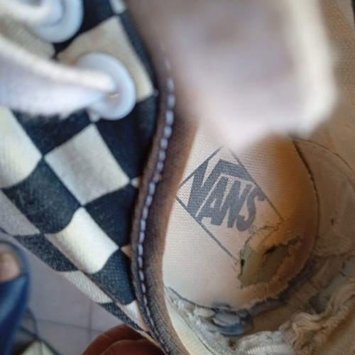 Vans Authentic casual shoes used, black and white, size 41