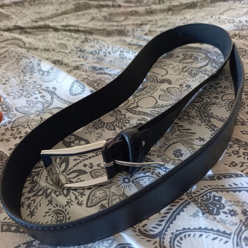Leather waist belt 110cm used, black color