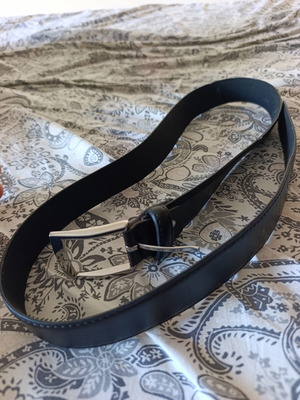 Leather waist belt 110cm used, black color