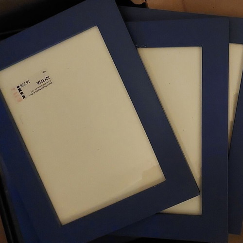 Wooden photo frame blue 13x18 cm