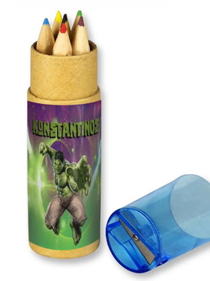 Hulk colored pencils 10 pcs new personalized in kraft box