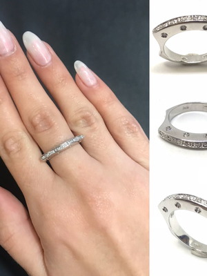 Δαχτυλίδι 18k λευκόχρυσο με μπριγιάν 0.25ct χειροποίητο γεωμετρικό