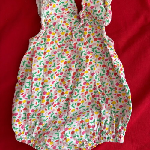 Dpam summer romper for girl up to 6 months, like new, cherry print