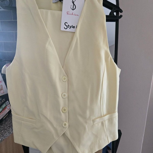 Suit with vest new, yellow, 3-piece set