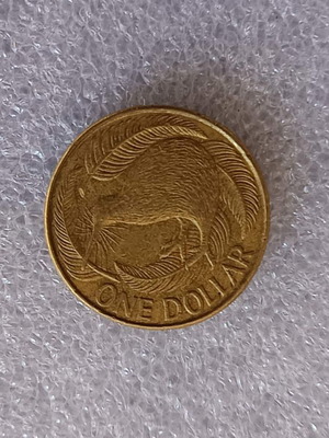 Κέρμα New Zealand 1 Dollar 1990 μεταχειρισμένο, αλουμινίου-χαλκού