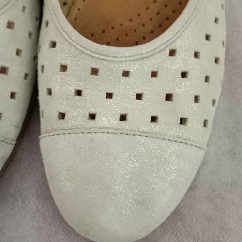 Gabor leather ballerinas gray/silver size 43 used