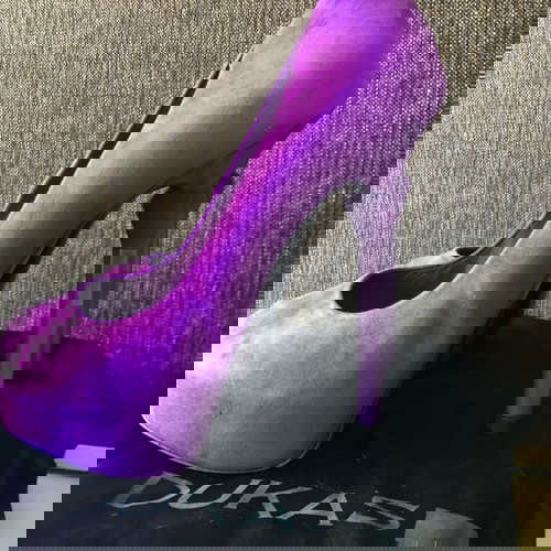 Dukas γόβες μωβ peep toe πινέλο