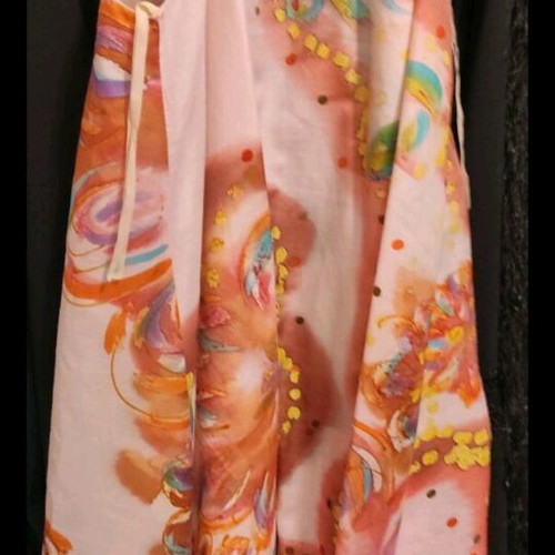 Mini dress used with adjustable straps pink multicolor
