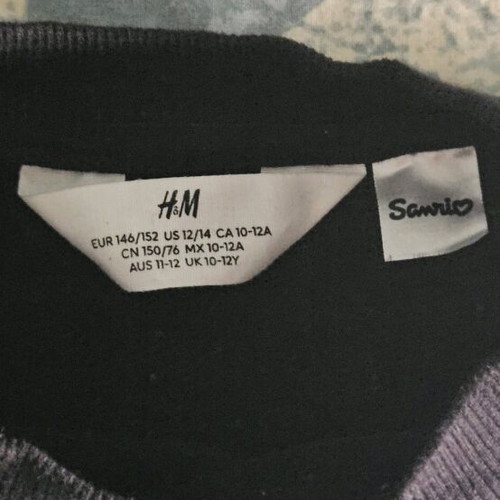 Kuromi kids shirt like new, black, H&M, size 146-152 cm