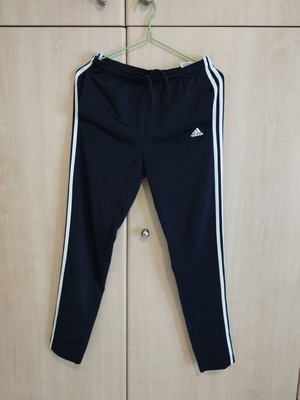 Παντελόνι φόρμας Adidas μεταχειρισμένο, junior 164cm, μπλε με λευκές ρίγες