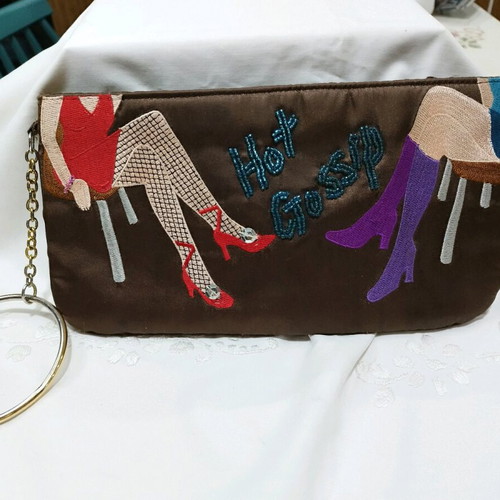Vintage embroidered handbag used with retro design