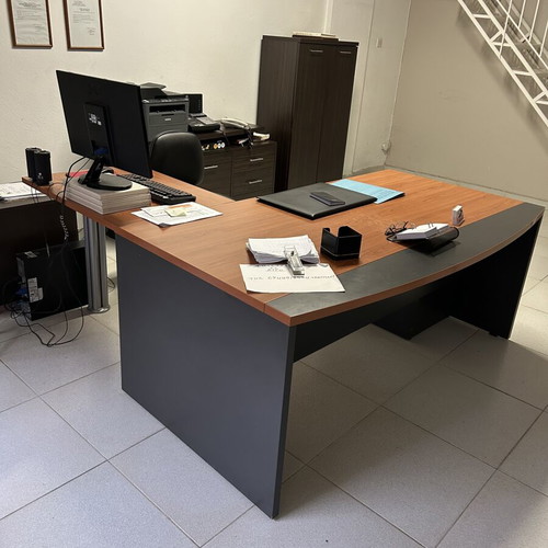 DROMEAS large corner office desk with drawer for supplies