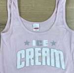 Pink ribbed tank top with ice cream print