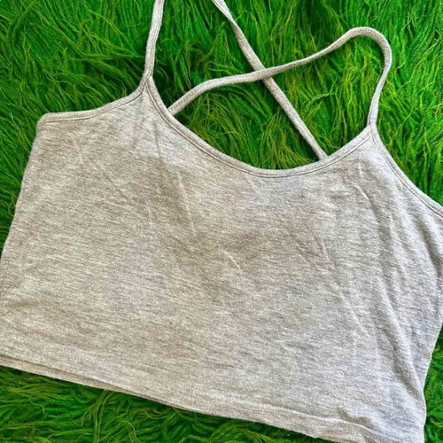 Crop top gray like new, very elastic, one size