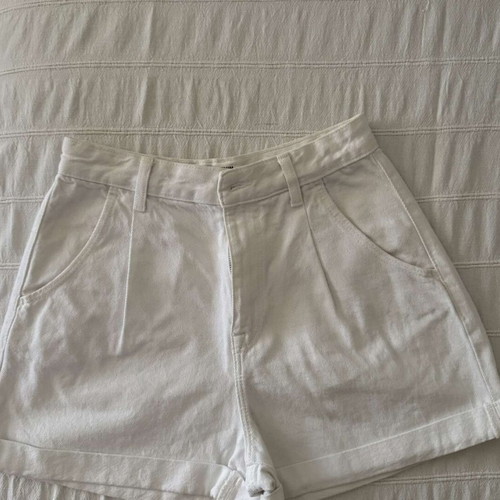 Bershka Mom denim white shorts