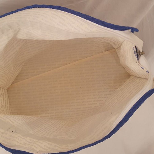 Shoulder bag used, white and blue, 36x44x10 cm
