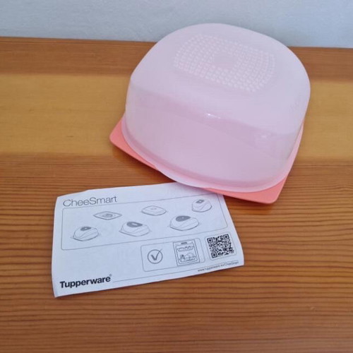 Mini Tupperware cheese container in peach color new