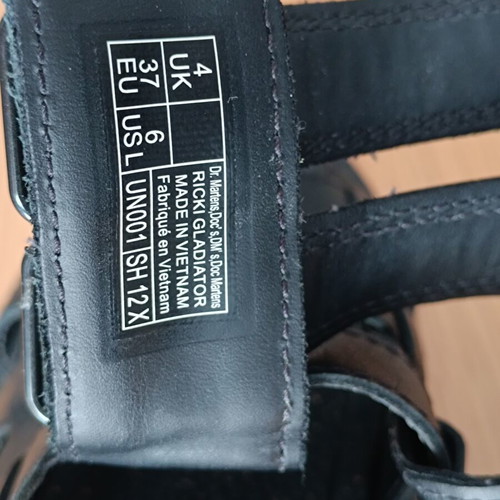 Dr. Martens Ricki Gladiator Platform Sandals Black Size 37