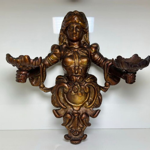 Metal wall candle holder baroque style used