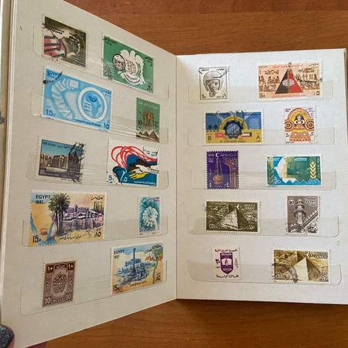 Album with old Egyptian stamps used, 100 pieces