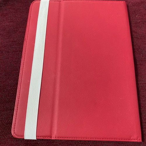 Trust tablet flip cover case used, red leatherette for 10’’ tablet