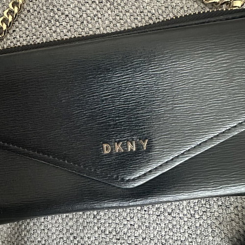 DKNY leather wallet-bag with strap