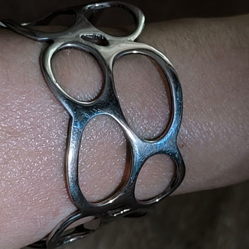Silver Bracelet 925 New with Adjustable Open Cuff