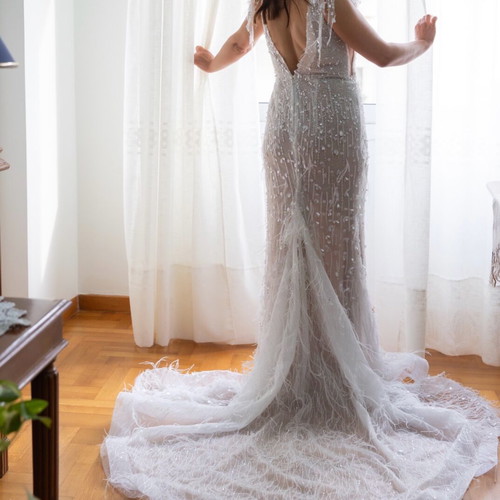 Denise Eleftheriou wedding dress used, size M, white