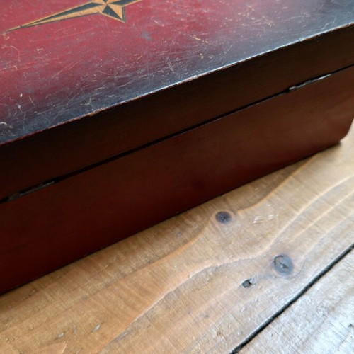 Vintage Decorative Wooden Jewelry Box with Starburst Design
