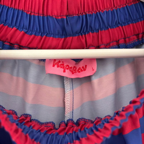 Karavan striped trousers like new, size L, blue and red