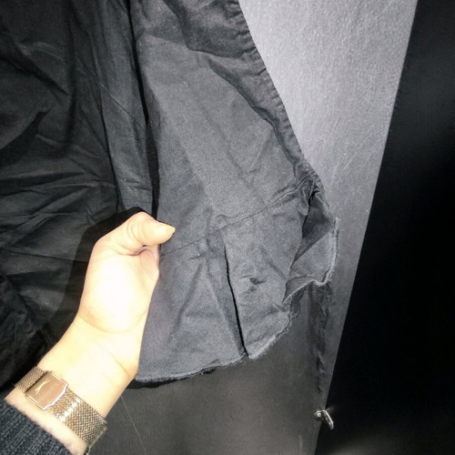Black linen shirt with chest gathers like new