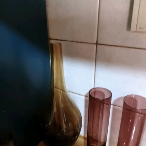 Set of decorative crystal bottles like new, 5 pieces