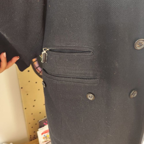 Coat with integrated vest used, shoulder width 44 cm, Benetton black, size S