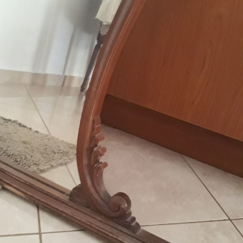 Wooden carved mirror used 98x98 cm with support base