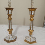 Solid brass candlesticks, height 21cm